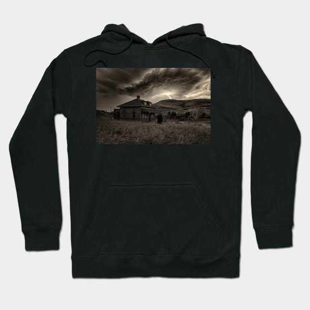 Abandoned Old House Approaching Storm Hoodie by jecphotography